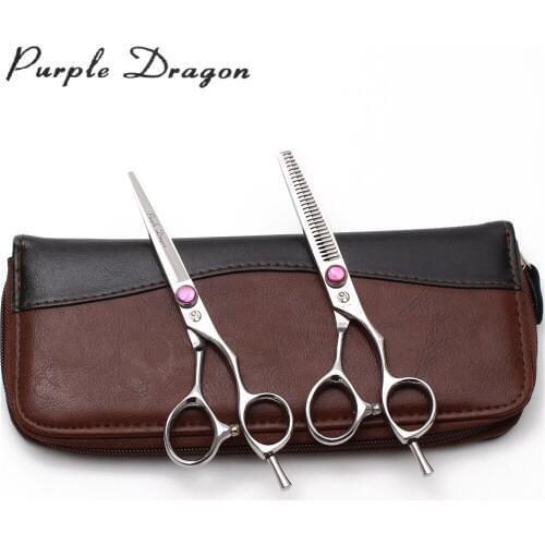 5" 5.5" 6" Purple Dragon Brand Hairdressing Scissors Z9014 440C Cutting Scissors Thinning Shears Professional Hair Scissors Set
