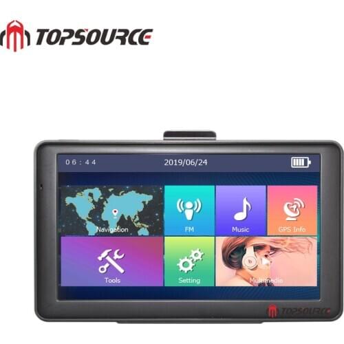 TOPSOURCE 7 inch windows ce6.0 touch screen car multimedia gps navigation with free maps
