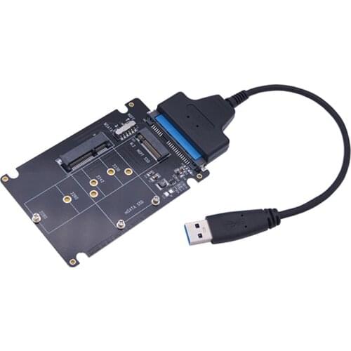 Adapter Expansion Card M.2 NGFF Bkey MSATA SSD To SATA Serial Port USB3.0 Transfer Box Line SSD Solid State Drive Box Converter