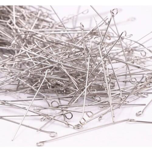 DIY Accessories 100Pcs Wholesale Pin Needles Metal Finding Machining Jewelry Earring Necklace Cloth Pins Silver-color Part A530