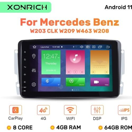 2 din Android 10 Car DVD Player GPS For Mercedes Benz CLK W209 W203 W463W208 multimedia Head Unit Radio Stereo audio Navigation