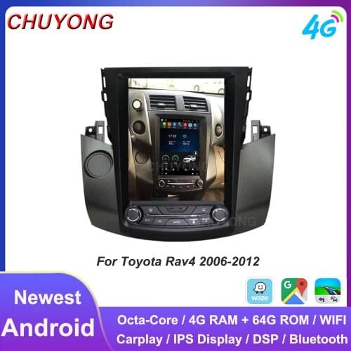 Vertical Screen Tesla Style For Toyota Rav4 2006-2012 10.4'' Android Car Multimedia Player Radio GPS Carplay Navigation