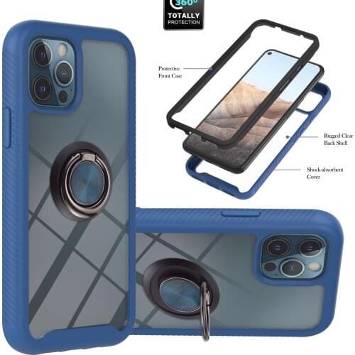 For Apple iphone 12 Pro Max 11 8 7 6S Se 2020 Case Hard PC HD Transparent With Ring protect back Cover Case for ipod touch 5 6 7