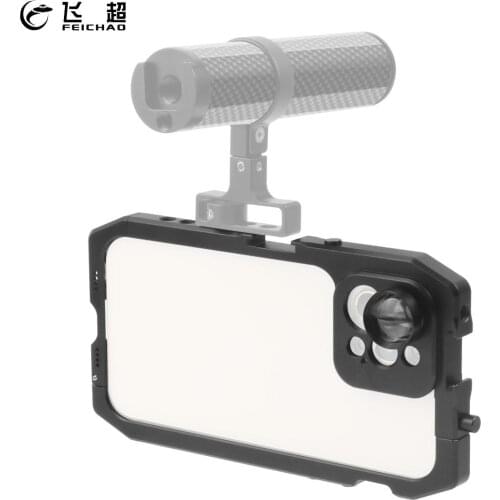 Smartphone Case Alloy Cage Mobile Phone Holder Frame Stabilizer Extension w/ Lens Mount Tripod for iPhone 12 Pro Photo Studio