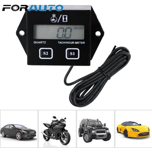 Digital Engine Tachometer Motorcycle LCD Display For Motor Car Tach Hour Meter Digital Tachometer Gauge Inductive Rpm Meter