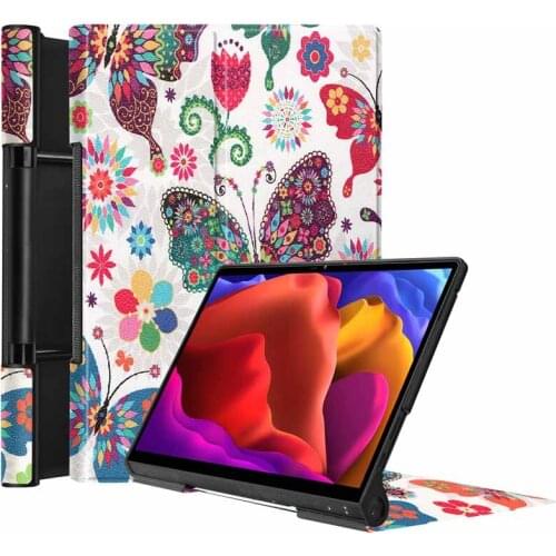 Colorful printed case For Lenovo Yoga Pad Pro 13 inch YT-K606F K606 Slim Folding Stand Smart PU leather Cover