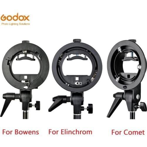 Godox S-type S-EC Speedlite Bracket Holder for Elinchrom Comet Bowens Mount for Speedlite Flash Snoot Softbox
