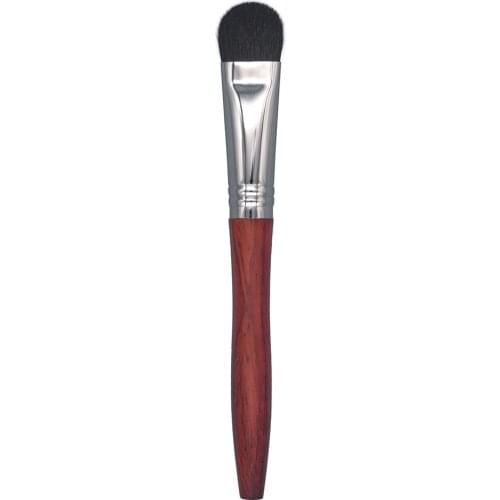 N76 Professional Handmade Makeup Brush Soft Resilient Weasel Hair Flat Foundation Brush Red Sandalwood Handle Make Up Brushes
