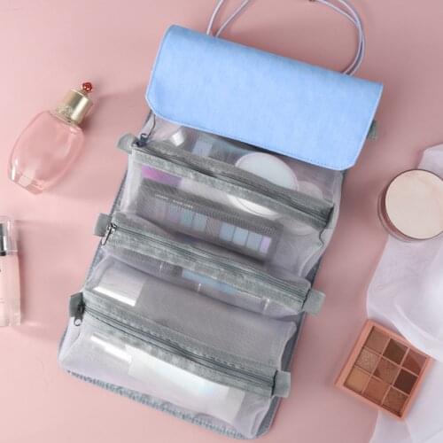 1PCS Women Men Makeup Cosmetic Bag Simple Travel Organizer Fashion Necessary Small Large Black Toiletry Bags Pouch