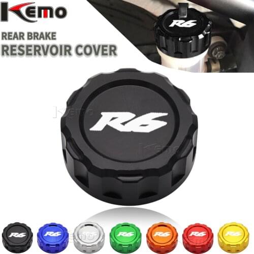 Motorcycle Rear Brake Reservoir Cover Cap For YAMAHA YZF R6 YZF-R6 YZFR6 2006-2017 2007 2008 2009 CNC Accessories