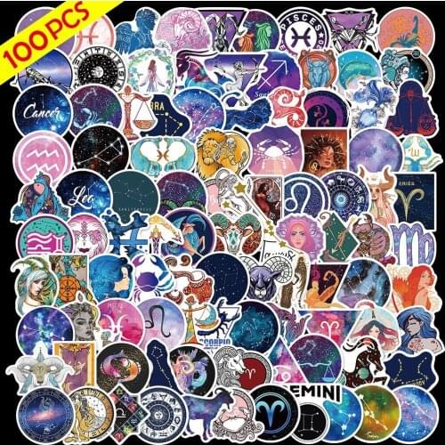 Cartoon Constellation Stickers Dream Starry Sky Galaxy Sticker For Waterproof Skateboard Guitar Suitcase Laptop Graffiti Kid Toy