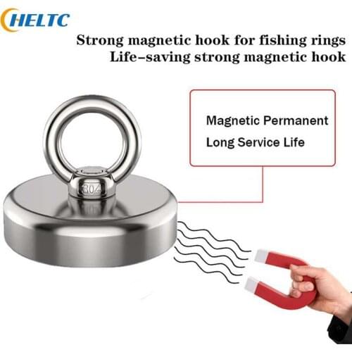 Neodymium Magnet Powerful Lifesaving Hook Marine Magnets Fishing Holder Mount Pot With Ring Super Strong Round Search Magnet