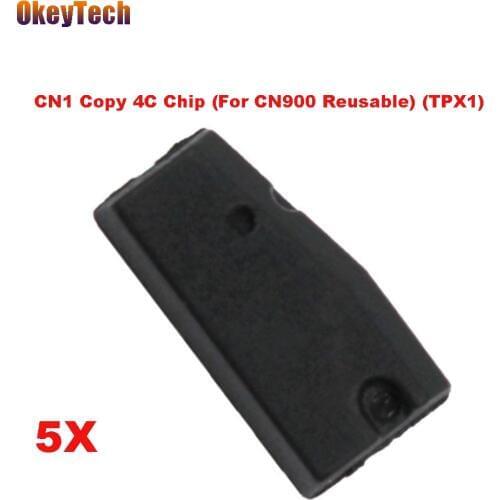 OkeyTech 5pcs/lot CN1 Copy 4C Chip Auto Car Key Transponder CN1 Clone Chip TPX1 For CN900 (Reusable) JMA Zed-bull Key Programmer