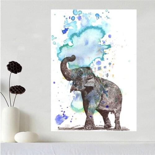 Custom canvas poster elephant poster Home Decoration cloth fabric wall poster print Silk Fabric Print SQ0603