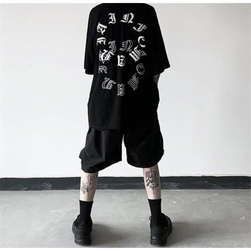 Hip-hop couple dress 2021 summer new ins letter trend loose-fitting bottom short-sleeved mens and womens T-shirts