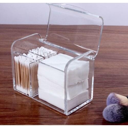 Dustproof Makeup Cotton Pads Organizer Acrylic Cosmetic Swabs Storage Containers With Lid Waterproof Transparent Makeup Holder