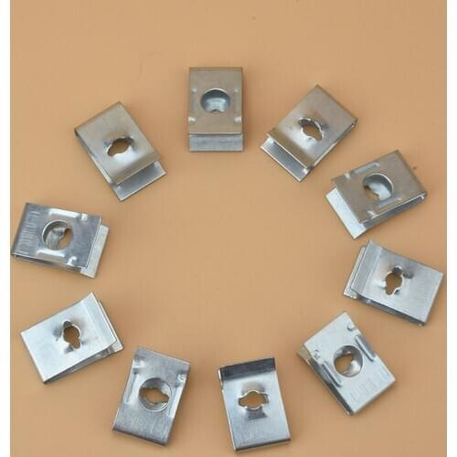 20Pcs Car Universal Speed Fasteners U Nuts Self Tapping Screw Spire Clip 6mm Hole Interior Door Trim Panels Clips Metal Rivets