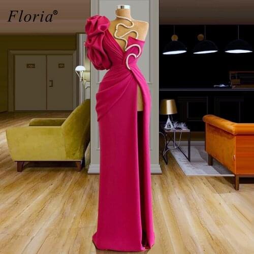 Plus Size Fuchsia Evening Dresses 2020 Long Mermaid Sexy Evening Gowns Elegant Celebrity Dresses Wedding Party Dress Sukienki