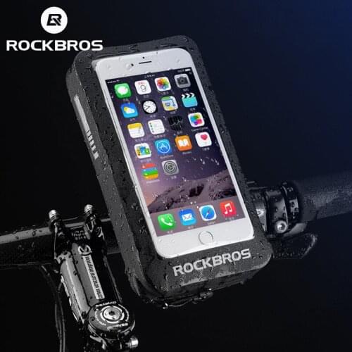 ROCKBROS Bicycle Bag Full Waterproof Rotatable Bike Front Phone Bag Touch Screen Rearview Mirror Coin Purse Bag Bike Accessories