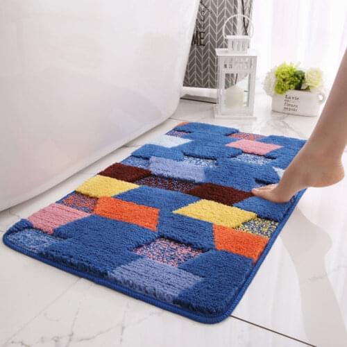 Entrance Door Dust Removal Mat Door Mat Bathroom Toilet Absorbent Non-slip Carpet Bedroom Kitchen Double Layer Flocking Mat