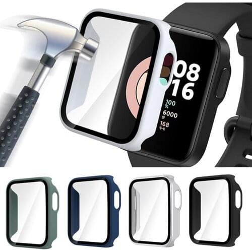 Hard Full Edge Glass Screen Protector Case Shell Frame For Xiaomi Mi Watch Lite/Redmi Smart Watch Protective Bumper Cover