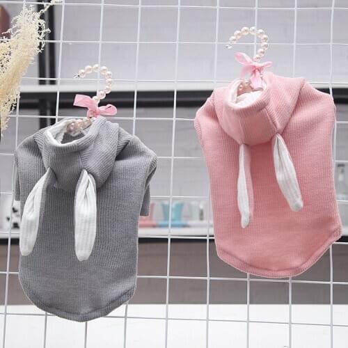 Winter Dog Clothing Cute Rabbit Ear Pet Dog Clothes For Small Dogs Coat Winter Hoodie Puppt Cat Clothing Dogs Costume Pet Outfit