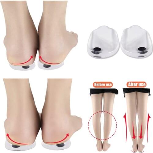 1Pair Magnetic Heel Pad for O-legs X-legs Inside Outside Correct Shoe Insoles Breathable Soft Shock Absorption Shoe Inserts