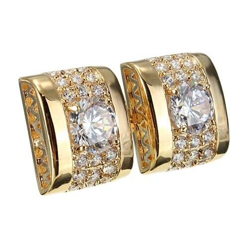 10pairs/lot Luxury Crystal Cufflinks Gold/Rosegold Cuff Links Romantic Wedding Shirt Cuff Button Mens Jewelry Accessory