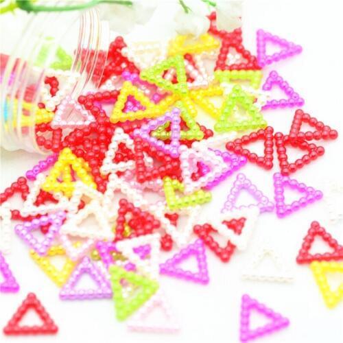 100PCS 10mm ABS Mixed Color Triangle Shape Pearls Cabochons|Scrapbooking Pearls Supplies|Party Decoration Confetti