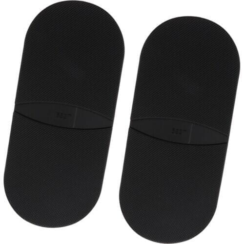 2 Pair Rubber Glue on Heels Grip Pad Shoe Sole Repair Supplies Kit Black 3mm