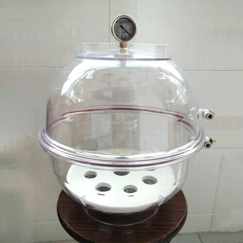 210MM 16L Polycarbonate Plastic Vacuum Dryer Laboratory Dessicator Dryer Vacuum Drying Storage Double Valve with Pressure Gauge