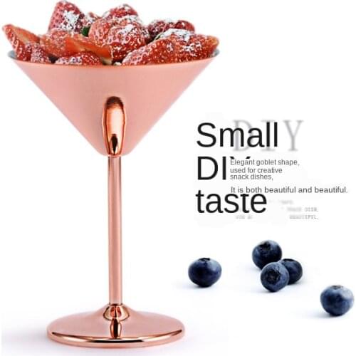 304 Stainless Steel Martini Cocktail Glass High Base Wine Glass Wine Glass Metal Bar KTV Champagne Glass