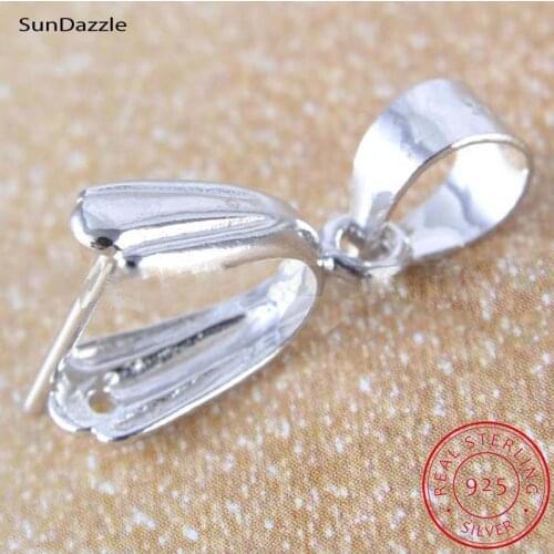 4pcs Real Pure Solid 925 Sterling Silver Pendant Clip Clasp Pinch Hook Pin Beads Connectors Jewelry Findings DIY Jewelry Making