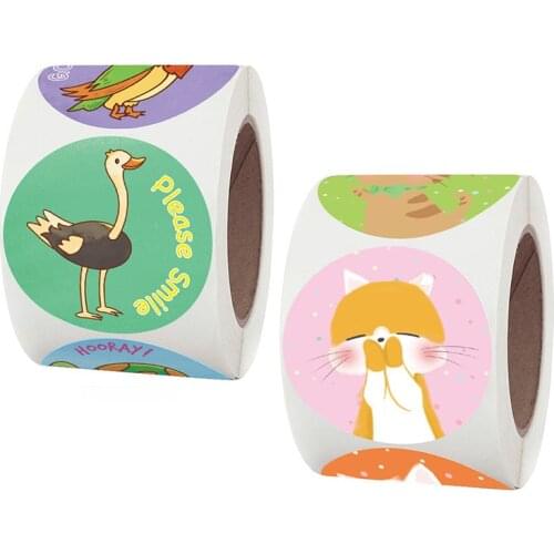 500PCS Childrens Toys Reward Incentive Stickers for Kids Teacher Cute Animal Stickers Tags for School Reward Students