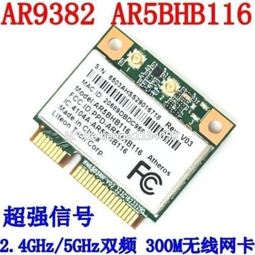 Atheros AR9832 AR5BHB116 2.4/5 GHz Single-chip 300 Mbps 802.11n MINI PCI-E Wireless Card WIFI