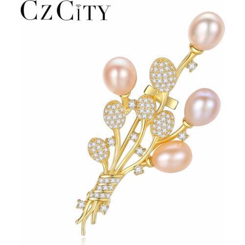 CZCITY Wholesale Vintage Brooch Gifts For Women Dresses Brooches Jewelry Pins Chic Charm Beautiful Balloon Fashion Jewelry
