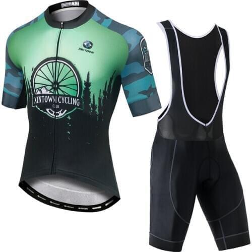 YOCENE High Quality Printing Cycling Jersey Green Men Summer Bike Wear Clothing Polyester Zipper Bicycle Suit