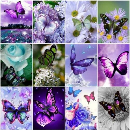 GATYZTORY 40 X 50CM Butterfly Animal DIY Pictures By Number Kits Home Decor Painting By NumbersDrawing On Canvas HandPainted Ar