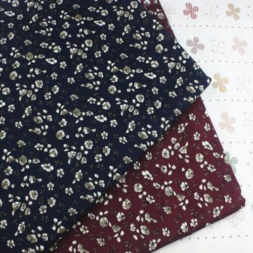 50x145cm Pretty Navy Blue & Wine Red Blooming Rose Flowers Printed Cotton Poplin Fabric Floral Fabric For DIY Sewing