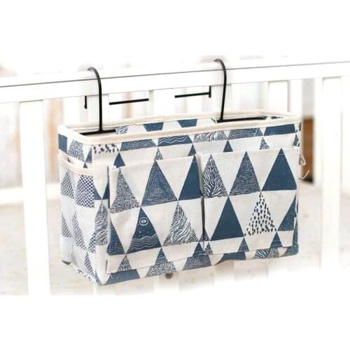 Baby Bed Side Pouch Nappy Holder Crib Storage Organizer Bedside Bag Hanging Caddy Toy Pockets Infant Accessories