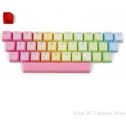 Rainbow Blue Demon RGB PBT 35 Keys OEM Double Shot Backlit Keycaps for Cherry Mechanical Keyboard GH60 POKER 61 S15 20