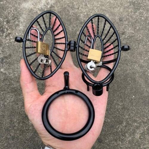 Penis Ring Cock Cage Male Chastity Devices Stainless Steel with Anti-Shedding ring Lockable Sex Toys for Men Penis Cock Lock 18