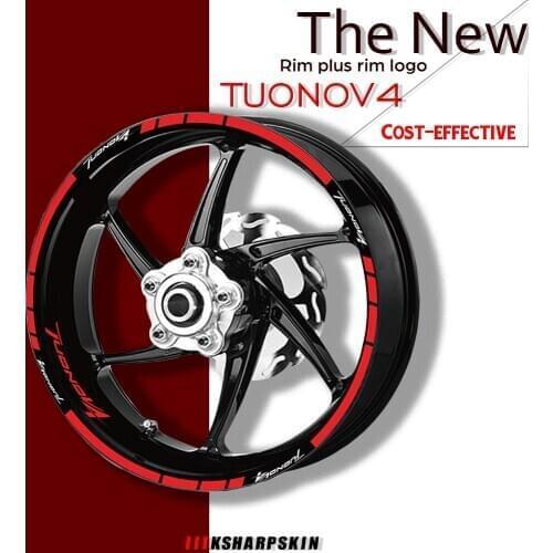Motorcycle Tire and rim logo reflective decorative decal combination wheels sticker set For APRILIA TUONOV4 tuono v4