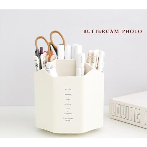 Creative Fashion Rotating Pen Holder Student Desktop Personality Classification Storage Bucket Large Capacity Office Storage Box