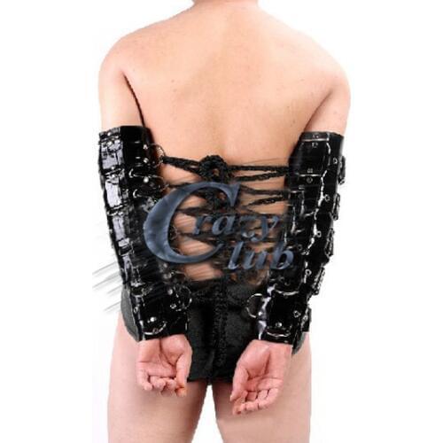 Crazy club_New arrival Crazy abuse Latex Rope bondage tied arm Latex Braided belt buckle tied arm Free Shipping Fast Delivery
