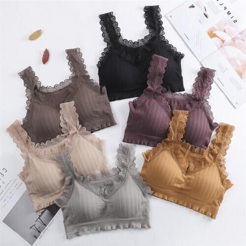 Lace Floral Bras for Women Female Lingerie Bra Sexy Underwear Front Beauty Wirefree Tops Streetwear 2pcs/lot