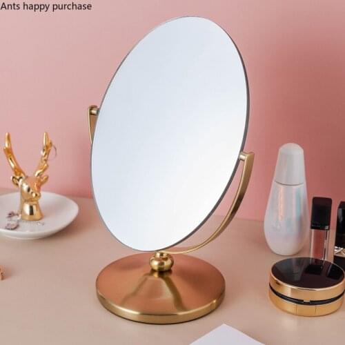 Desktop Oval Mirror Rotatable Makeup Mirror Decoration Accessories Bedroom Vanity Mirrors Beauty Makeup Tools Decorative Mirrors