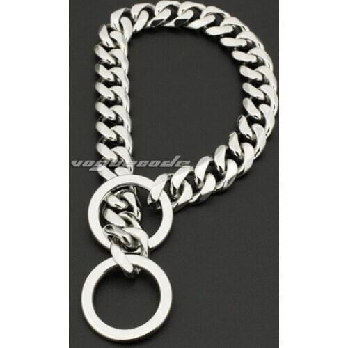 Punk Fashion Dog Necklace Solid 316L Stainless Steel Luxury Cuban Link Dog Chains Collars 5N010DC