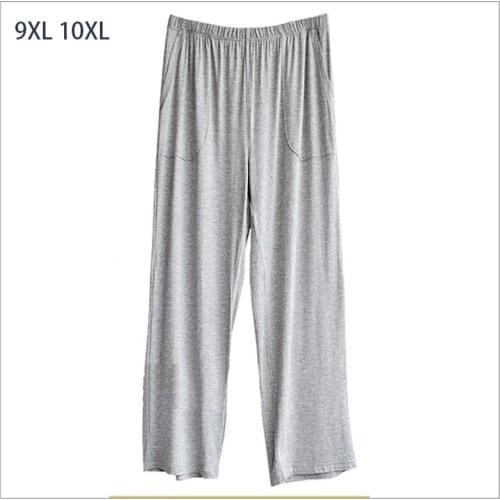 Oversize 9XL 10XL Pajama Bottoms Pijama Hombre Summer Autumn Men Loose High Waist Sleepwear Elastic Soft Modal Lounge Pyjamas