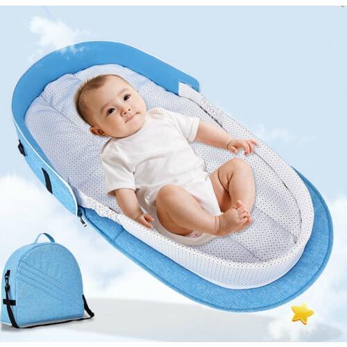 Portable Baby Bed Mobile Cradle Baby Nest Cot Newborn Multi-function Folding Bed Travel Crib With Toys Mosquito Net Infant Bed